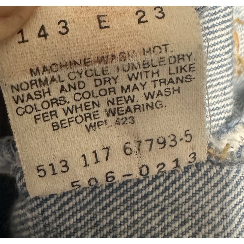 Vtg Levi's 506 0213 Men's Size 36x30 Straight Leg Red Tab Blue Denim Made in USA